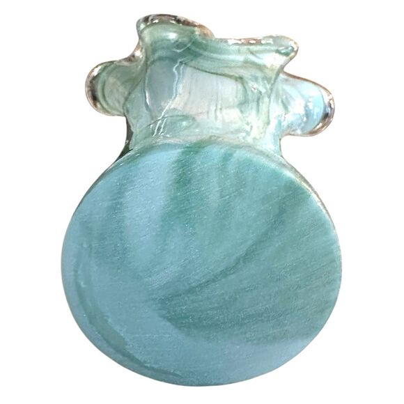 Murano Glass Vase – Clear & Turquoise Hand-Blown Art Glass – Crafted in Italy - Picture 15 of 15